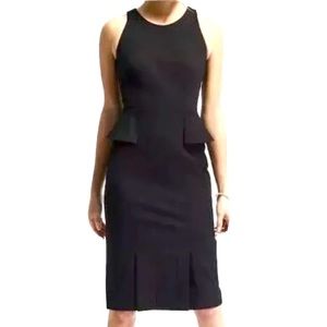 NWOT New Banana Republic Peplum Sheath Pencil Midi Black Dress Size 4